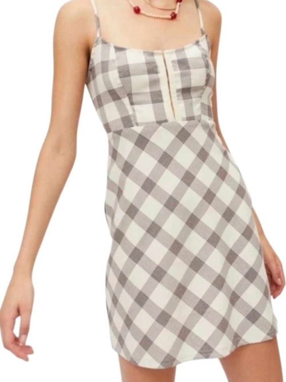 Urban Outfitters Black Keya Plaid Mini Dress